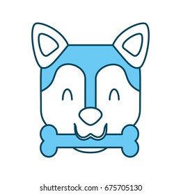 cute dog mascot with bone