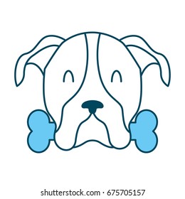 cute dog mascot with bone