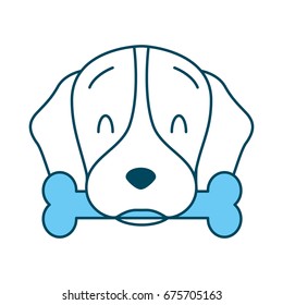 cute dog mascot with bone