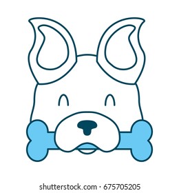 cute dog mascot with bone
