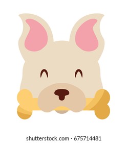 cute dog mascot with bone