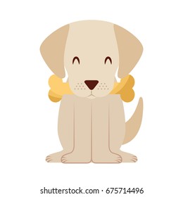 cute dog mascot with bone