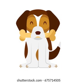cute dog mascot with bone
