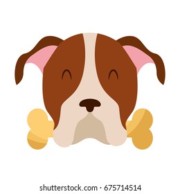 cute dog mascot with bone