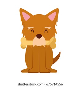 cute dog mascot with bone