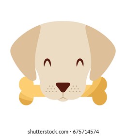 cute dog mascot with bone