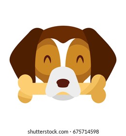 cute dog mascot with bone