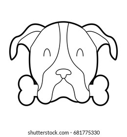 cute dog mascot with bone