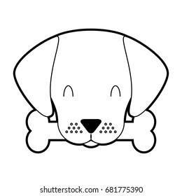 cute dog mascot with bone
