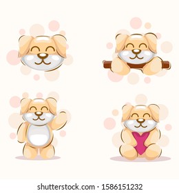 Cute Dog Mascot Cartoon Design Vector
