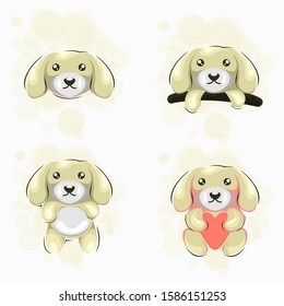 Cute Dog Mascot Cartoon Design Vector