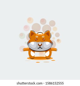 Cute Dog Mascot Cartoon Design Vector