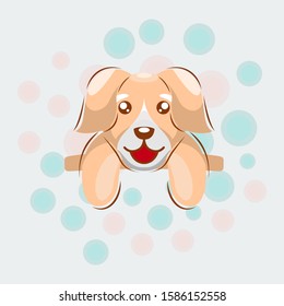 Cute Dog Mascot Cartoon Design Vector