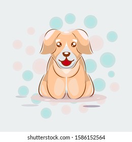 Cute Dog Mascot Cartoon Design Vector