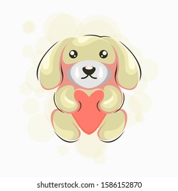 Cute Dog Mascot Cartoon Design Vector