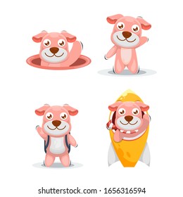 cute dog mascot cartoon vector