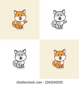cute dog mascot design template