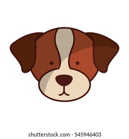 cute dog mascot head isolated icon vector illustration design