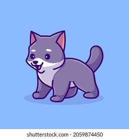 cute dog mascot illustration vector icon.