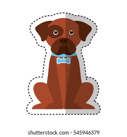 cute dog mascot isolated icon vector illustration design