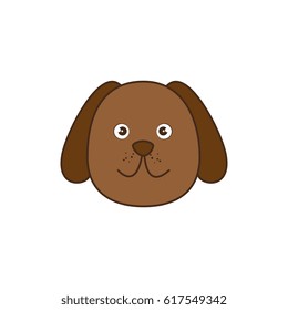 cute dog mascot isolated icon