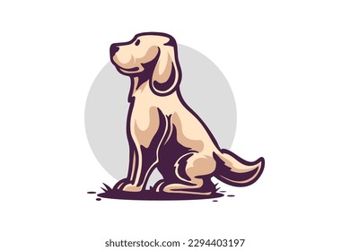 Cute Dog mascot logo cartoon illustration vector