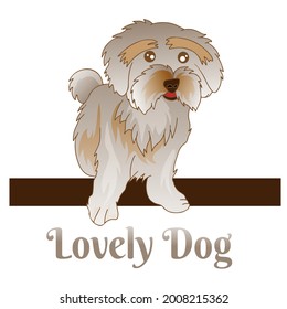 Cute dog mascot pets. Dog having white body hair . Pets fond memories vector illustration mascot.