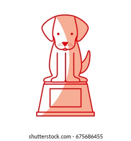 cute dog mascot in the podium