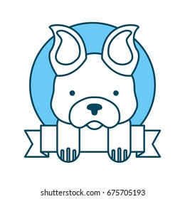 cute dog mascot with ribbon
