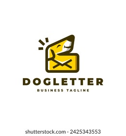 cute dog message logo design