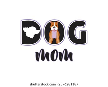 Cute dog mom graphic design with stylish pet art