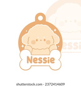 Cute Dog Name Tag Labels for pet necklace