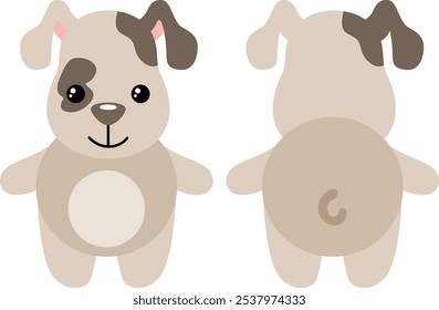 Cute dog on front and back position
