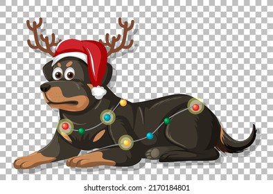 Cute dog on grid background illustration