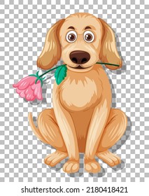 Cute dog on grid background illustration