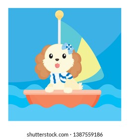 Cute Dog On Sailing Boat