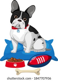 Cute dog on white background illustration