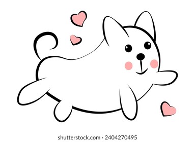 Cute dog on white background