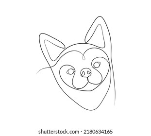 cute dog one line drawing