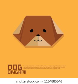 Cute dog origami style vector illustration. simple shape animal drawing for greeting card or decoration poster. 