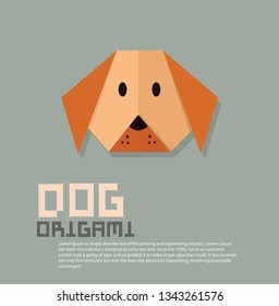 Cute dog origami style vector illustration. simple shape animal drawing for greeting card or decoration poster