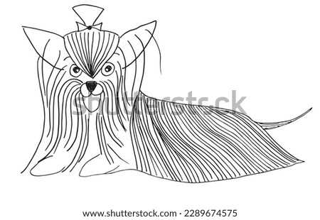 Cute dog outline illustration vector image. 
Hand drawn dog sketch image artwork. 
Simple original logo icon from pen drawing sketch of cartoonish dogs.