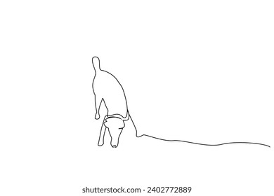 cute dog outside free pose life freedom walk line art design