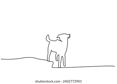 cute dog outside free pose life freedom walk line art design