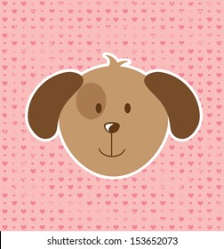 cute dog over dotted background  vector illustration