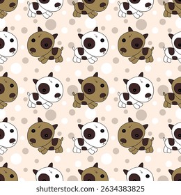 Cute dog pattern on a light background