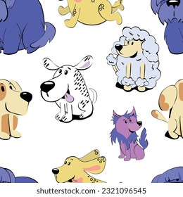 Cute dog pattern print design. Vector illustration design for fashion fabrics, textile graphics, prints. 
