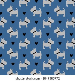 Cute dog pattern vector illustration.