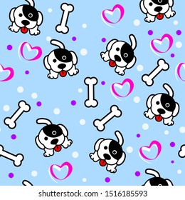 cute dog patterns with randomly arranged bones