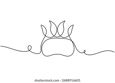 Cute dog paw continuous one line drawing minimal pet outline vector illustration on white background